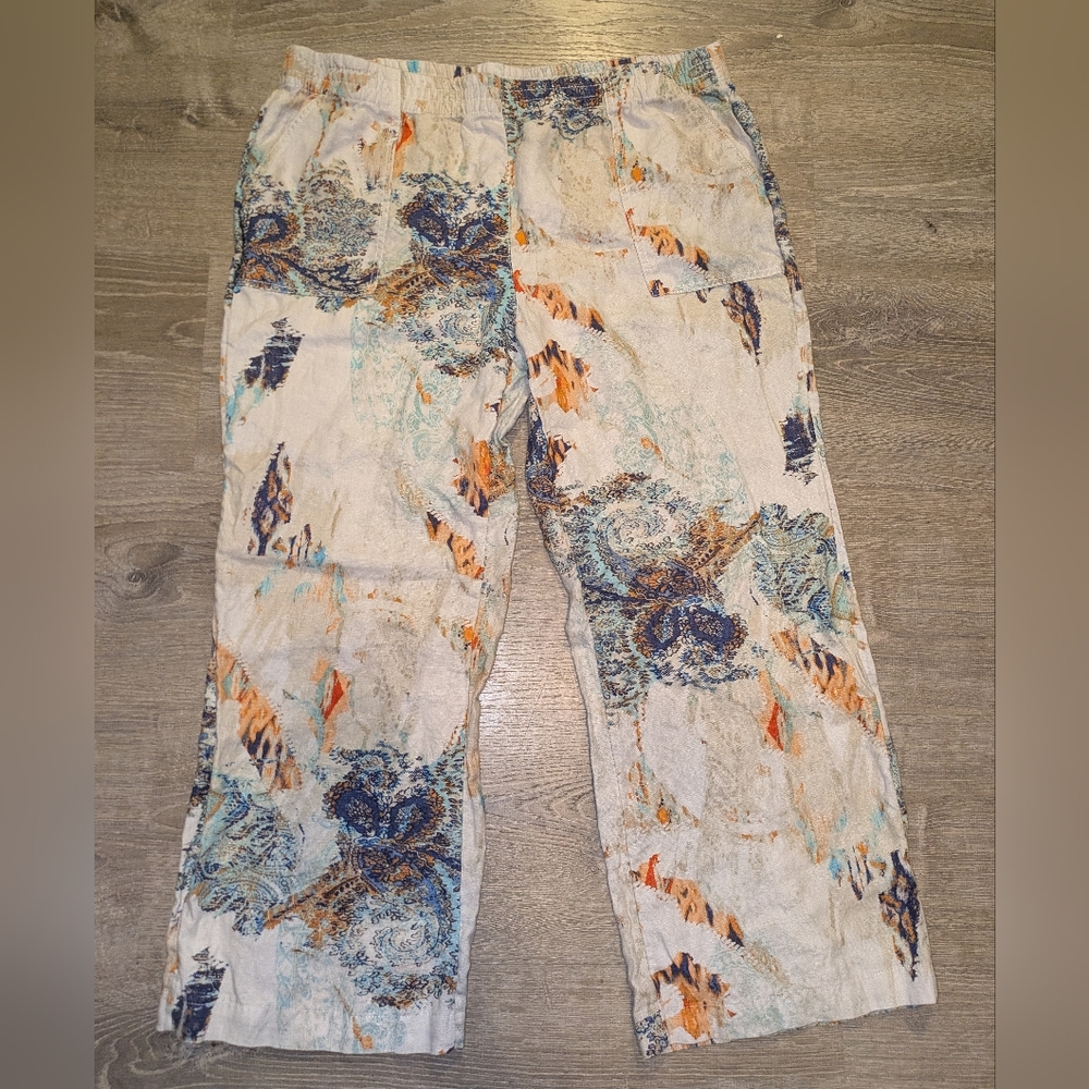 Chico's Subtle Multicolor Linen Pants
